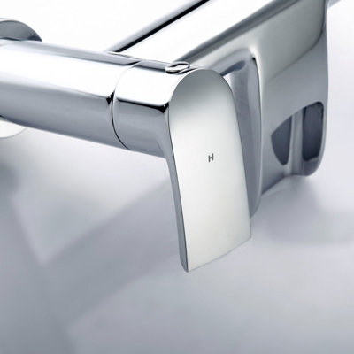 Nes Home VIRGO WATERFALL BATHROOM TAP BATH FILLER CHROME MODERN DESIGN SOLID BRASS - 4