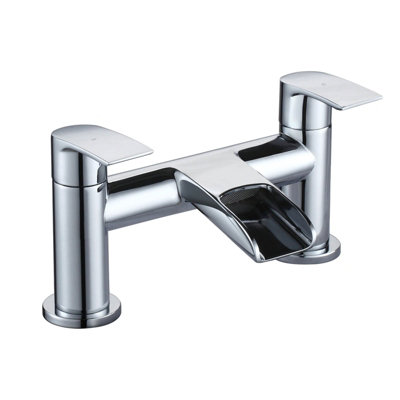 Nes Home VIRGO WATERFALL BATHROOM TAP BATH FILLER CHROME MODERN DESIGN SOLID BRASS - 5