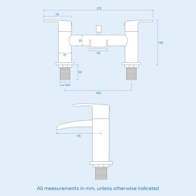 Nes Home VIRGO WATERFALL BATHROOM TAP BATH FILLER CHROME MODERN DESIGN SOLID BRASS - 6