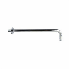 Nes Home Wall Fixed Brass Mounted Bathroom 380mm Round Chrome Shower Arm For Shower Head
