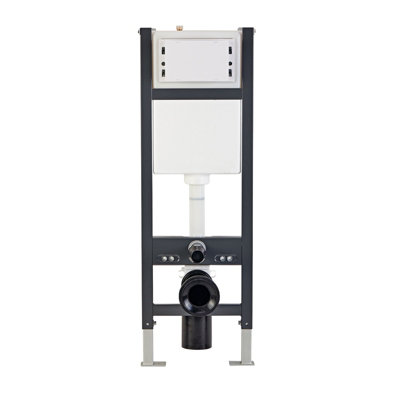 Nes Home Wall Hung WC Toilet Cistern Frame with Chrome Square Button Flush Plate