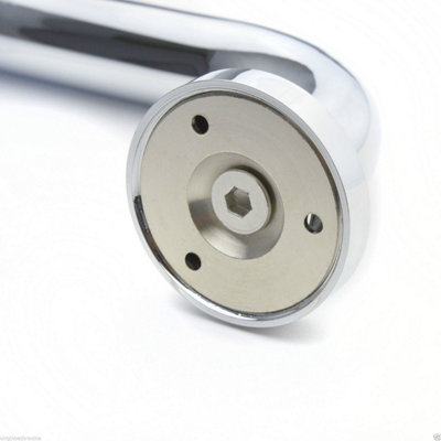 Nes Home Wall Mounted Chrome Bathroom Angled Grab Bar With Soap Dish - 440mm - 3