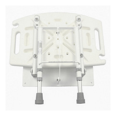Nes Home Wall Mounted Folding Down Shower Seat with Adjustable Legs & Gripping Handles - 3