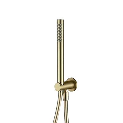 Nes Home Wall Mounted Modern Brushed Gold Brass Shower Handset with Holder Hose - 3