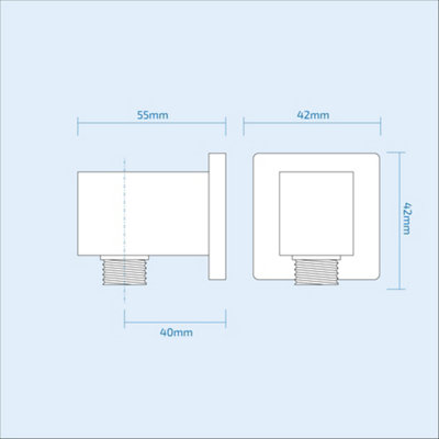 Nes Home Wall Outlet Square Elbow Hose Connector Chrome - 3