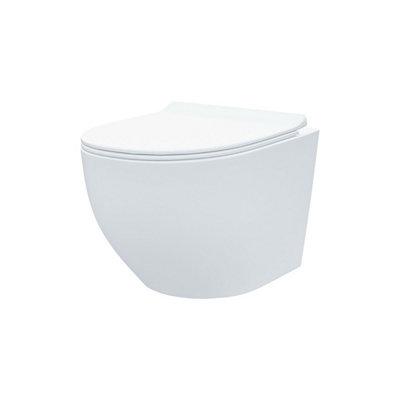 Nes Home Walmley Rimless Wall Hung Toilet Pan with Framed Cistern