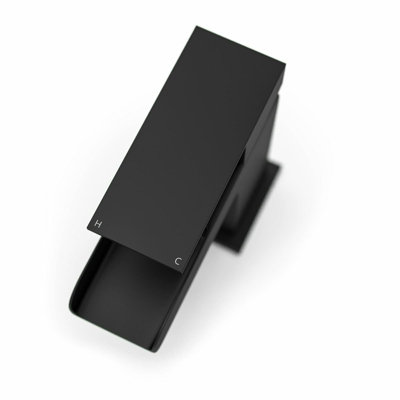 Nes Home Waterfall Basin Mono Mixer Tap Matte Black Bathroom Sink Faucet - 7