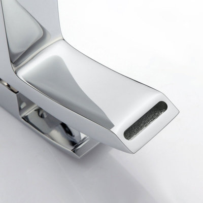 Nes Home Waterfall Bathroom Single Lever Cloakroom Basin Mono Mixer Tap with Waste - 4