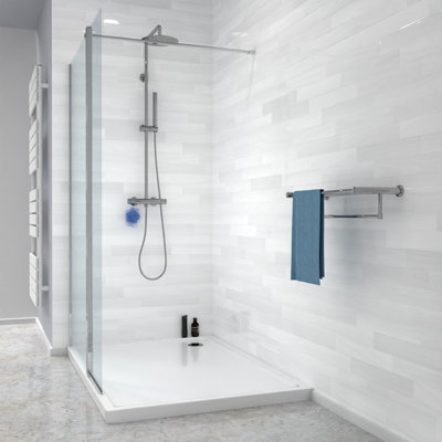 Nes Home Wet Room 700 Shower Enclosure Screen and Flipper Return Panel 8mm - 4