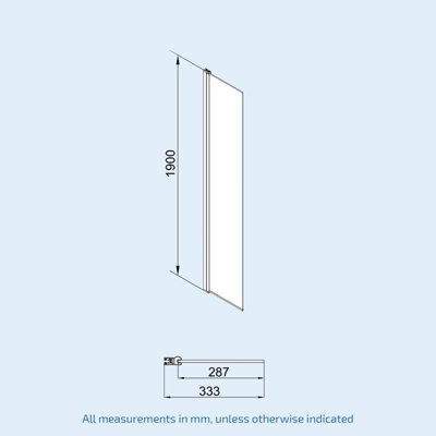 Nes Home Wet Room 700 Shower Enclosure Screen and Flipper Return Panel 8mm - 9