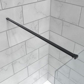 Nes Home Wetroom Glass 1100mm Wall Support Arm Matt Black