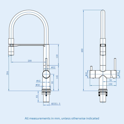 Nes Home Whitacre Modern Kitchen Sink Mixer Tap With Pull Out 360 Swivel Spout