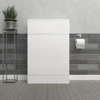 Nes Home White 500mm Freestanding Back To Wall WC Unit Flat Pack Bathroom