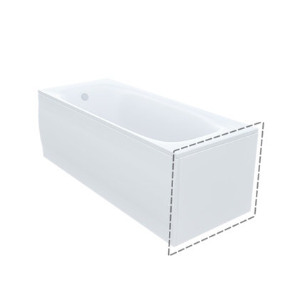 Nes Home White Modern 700 mm Standard High Gloss End Bath Panel