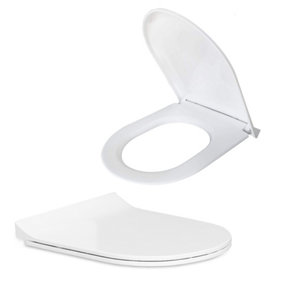 Nes Home White Oval Shape Modern Quick Release Soft Close Toilet Seat