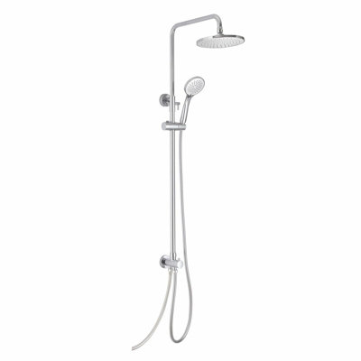 Nes Home WINSTEAD SHOWER RISER SLIDE RAIL KIT BATHROOM MULTI FUNCTION ROUND CHROME