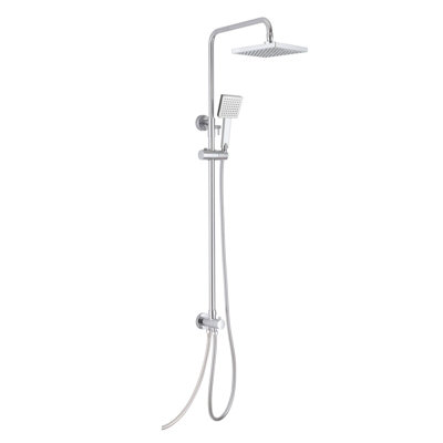 Nes Home Winstead Square Thermostatic Bath Mixer Shower Riser Rail Kit - 3