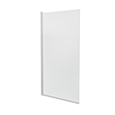 Nes Home Wyke 800 mm Chrome Framed Pivot Swing Door Bath Screen Reversible - 5