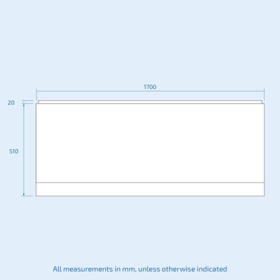 Nes Home Zelora Bathroom Modern White Acrylic Standard Front Bath Panel - 1700mm X 510mm