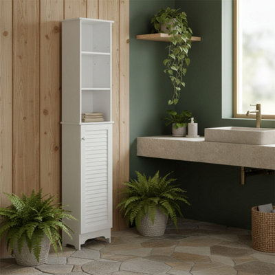 Nesaco Cofa Slim Tall Bathroom Storage Cabinet with Adjustable Shelves ...