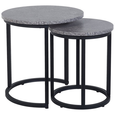 Nest of 2 Tables Concrete Effect DIXIE