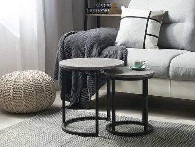 Nest of 2 Tables Concrete Effect DIXIE