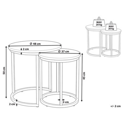 Nest of 2 Tables Concrete Effect DIXIE