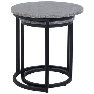 Nest of 2 Tables Concrete Effect DIXIE