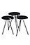 Nest of 3 Black tables with Silver metal pipe legs