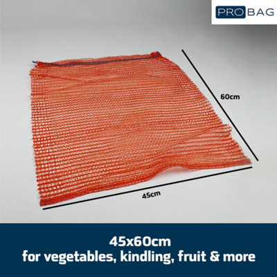 Net Bags - Industry Grade Net Bags for Logs, Kindling, Shellfish, Vegetables, Fruit etc. Drawstring closing tie