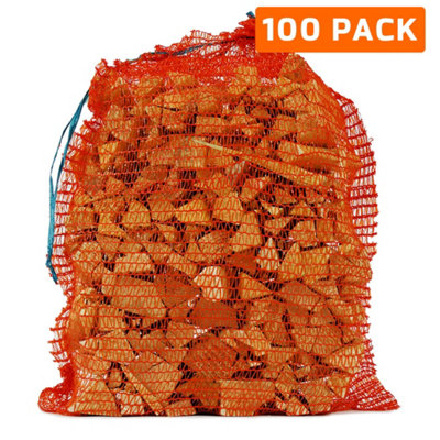 Net Bags - Industry Grade Net Bags for Logs, Kindling, Shellfish, Vegetables, Fruit etc. Drawstring closing tie