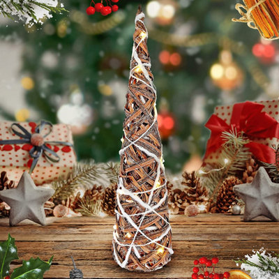 Netagon Christmas 2 piece Light Up Circular Cone Pyramids Tree Ornament ...