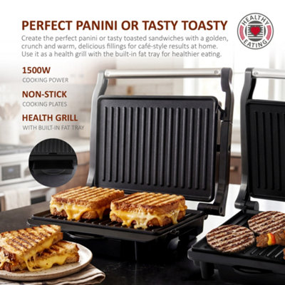 NETTA 1500W 2-Slice Panini Maker & Health Grill