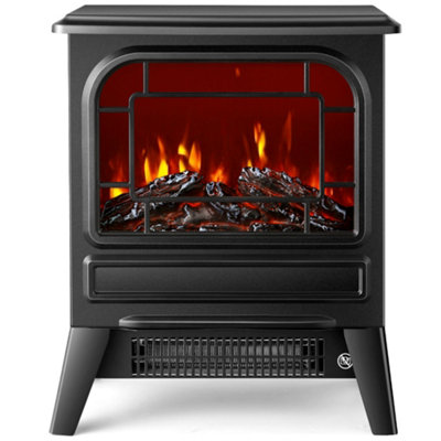 NETTA 1950W Freestanding Stove Heater With Realistic Fire Flame Effect |  DIY at Bu0026Q