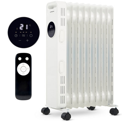 NETTA 2000W 9 Fin Oil Filled Radiator with Timer & Remote Control - White
