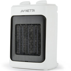 NETTA 2000W Ceramic Fan Heater 3 Heat Settings Overheat Protection - White
