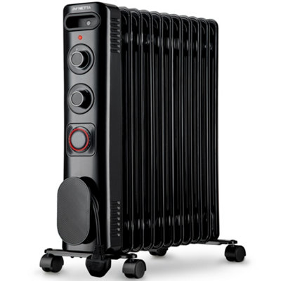 NETTA 2500W Oil Filled Radiator with 24 Hour Timer, Thermostat, 3 Power ...