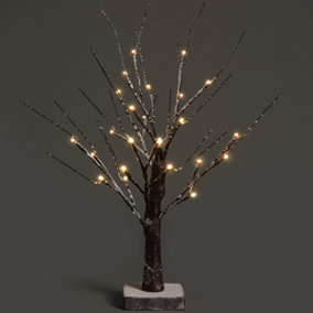 NETTA 2FT Twig Birch Tree with Pre-Lit with 24 Warm White LEDs - Battery Powered - Brown