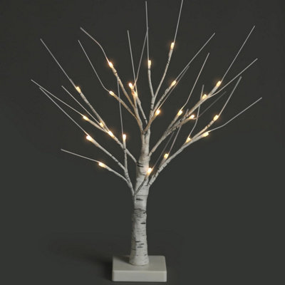 NETTA 2FT Twig Birch Tree with Pre-Lit with 24 Warm White LEDs - Battery Powered - White Price Comparisons | Compare The Build