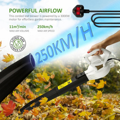 NETTA 3000W Garden Leaf Blower Corded Compact Light Weight 1.8KG