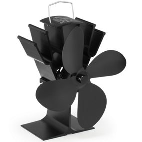 NETTA 4 Blade Self-Powered Stove Fan - for Fireplace Heat Circulation