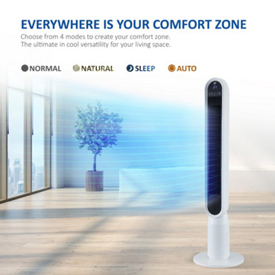 NETTA 42 Inch Tower Fan with LED Display, Timer and Remote Control - White