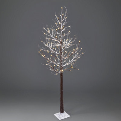 NETTA 5FT Birch Twig Tree with 120 Warm White LED Lights - Brown