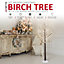 NETTA 5FT Birch Twig Tree with 120 Warm White LED Lights - Brown