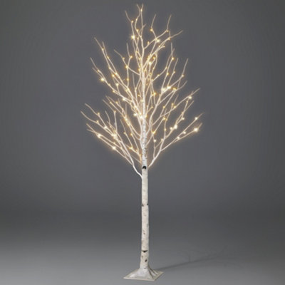 NETTA 5FT Birch Twig Tree with 120 Warm White LED Lights - White