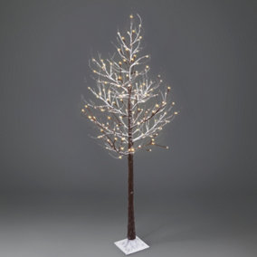 NETTA 6FT Birch Twig Tree with 160 Warm White LED Lights - Brown