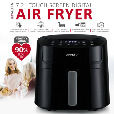 NETTA 7.2L Digital Air Fryer - Adjustable Temperature Control and Timer