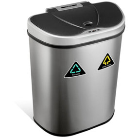 NETTA 70L Sensor Bin With Dual Compartment - Stainless Steel