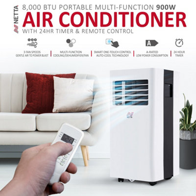 NETTA 8000BTU 3-IN-1 Portable Air Conditioner for Rooms up to 20sqm