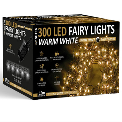 NETTA Christmas Tree Lights 300 LED 15m Fairy String Lights Plug in ...